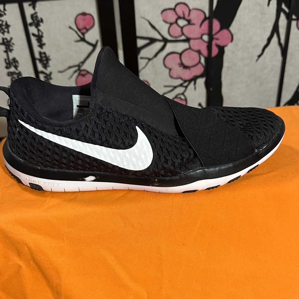 Nike Black and White Mesh Slip-On Shoes